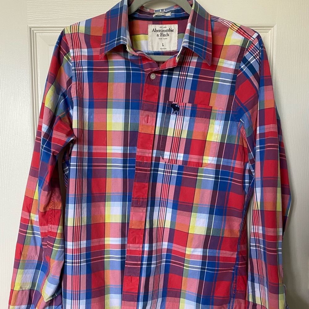 Abercrombie & Fitch muscle fit plaid shirt